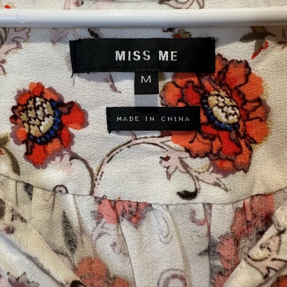 Miss Me Womens‎ Floral V-Neck Bell Sleeve Tunic Size Medium - Picture 7 of 7